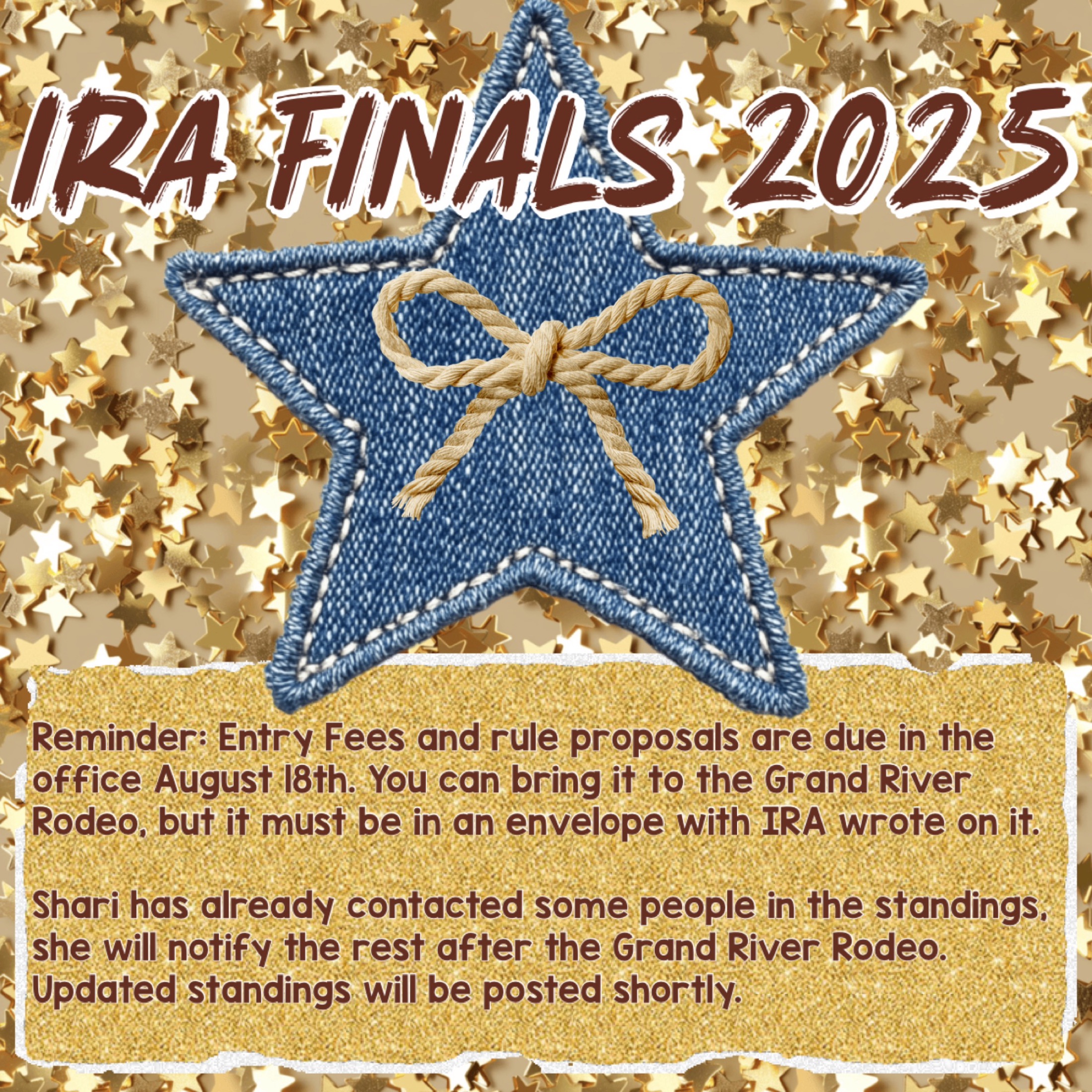IRA Finals Deadlines:
